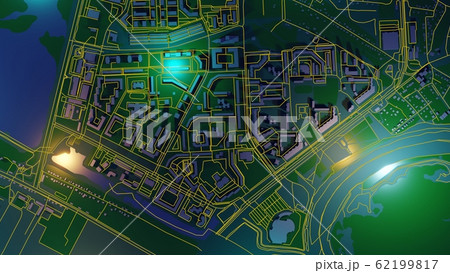 Techno mega city, urban and futuristic technology concepts, original 3d rendering 62199817
