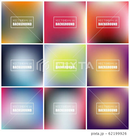Abstract Creative concept vector multicolored blurred background set. For Web and Mobile 62199926