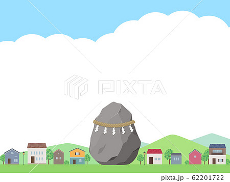 お祓いのイラスト_街並み 62201722