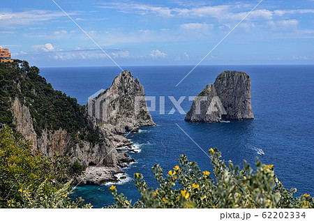 typical rocks in the water and nature Capri island 62202334