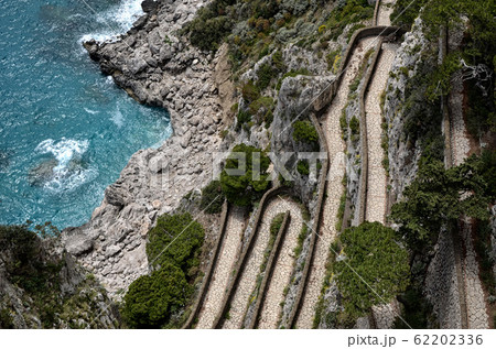 meandring path from sea nature Capri island in meandring path from sea nature Capri island in 62202336