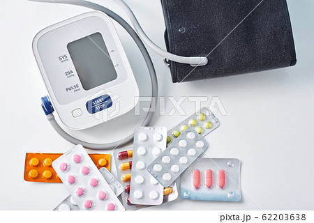 Digital blood pressure monitor and medical pills Digital blood pressure monitor and medical pills 62203638