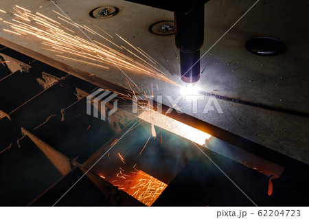 Plasma cutting of metal with a cnc. Plasma cutting of metal with a cnc. 62204723