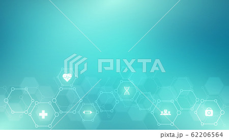 Abstract medical background with flat icons and symbols. Template design with concept and idea for healthcare technology, innovation medicine, health, science and research. Abstract medical background with flat icons and symbols. Template design with concept and idea for healthcare technology, innovation medicine, health, science and research. 62206564