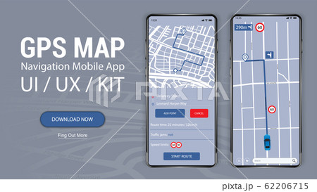 Map GPS navigation. UI,UX,KIT Mobile App Map GPS navigation. UI,UX,KIT Mobile App 62206715