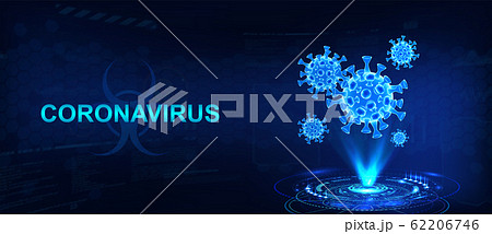 Hologram of coronavirus. 2019-nCoV Hologram of coronavirus. 2019-nCoV 62206746