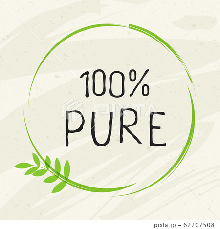 100 Pure label and high quality product badges. Bio healthy Eco food organic, bio and natural product icon. Emblems for cafe, packaging etc. Vector 62207508