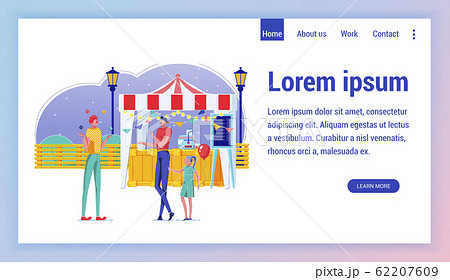 Urban Bazaar Flat Vector Landing Page Template 62207609