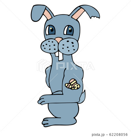 Cool Cartoon Easter Bunny With Easter Eggs Tattoo のイラスト素材