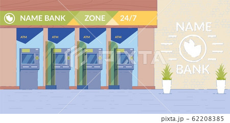 ATM Machine Hall Background with Bank Equipment. 62208385