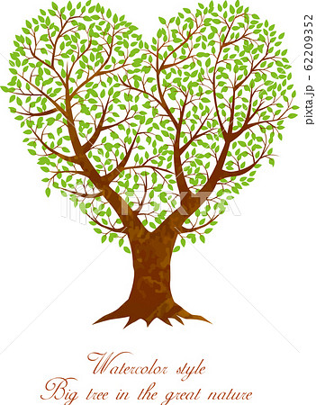 ハート型の木 ハート Heart ハート型 かわいい 環境保護 エコ 緑 木 大木 エコロジー のイラスト素材 62209352 Pixta