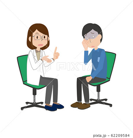 女性医師　説明　男性　問診　診断　ショック 62209584