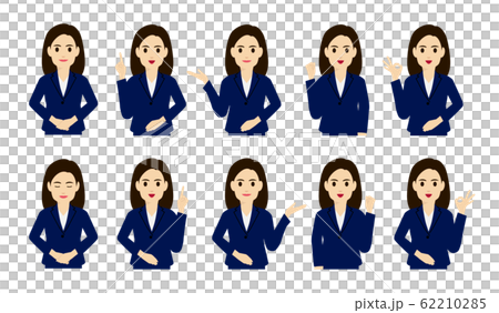 Woman introducing pose illustration - Stock Illustration [62210285] - PIXTA