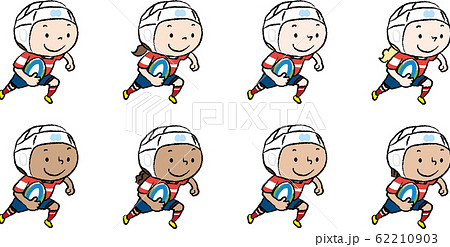 ラグビーをする世界の子ども 赤 ラグビーをする世界の子ども 赤 62210903