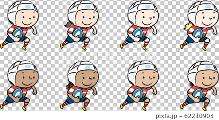 ラグビーをする世界の子ども 赤 ラグビーをする世界の子ども 赤 62210903