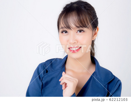 beautiful portrait young business asian woman standing with confident isolated on white background 62212103