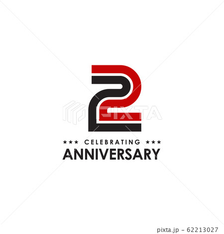 2nd Year Celebrating Anniversary Emblem Logoのイラスト素材