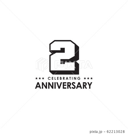 2nd Year Celebrating Anniversary Emblem Logoのイラスト素材