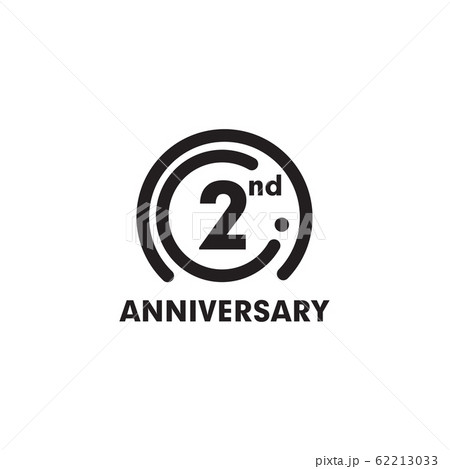 2nd Year Celebrating Anniversary Emblem Logoのイラスト素材