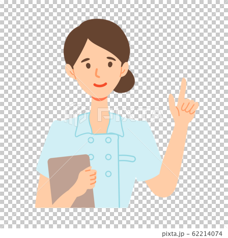 指差し案内する看護師ナースのイラスト 62214074