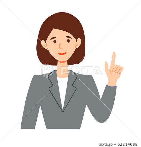 指差し案内するビジネススーツ女性のイラストのイラスト素材