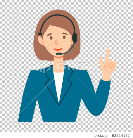 指向和指向電話中心女人的插圖 指向和指向電話中心女人的插圖 62214122