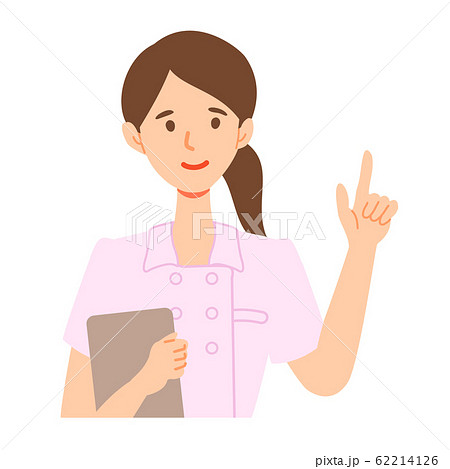 指差し案内する看護師ナースのイラストのイラスト素材