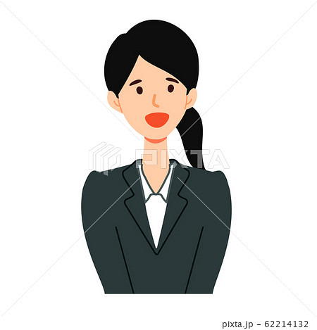 リクルートスーツ女性の上半身イラストのイラスト素材