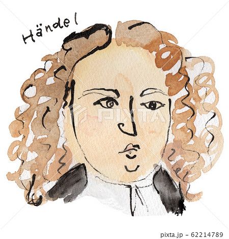 ヘンデル Handel 水彩のイラスト素材