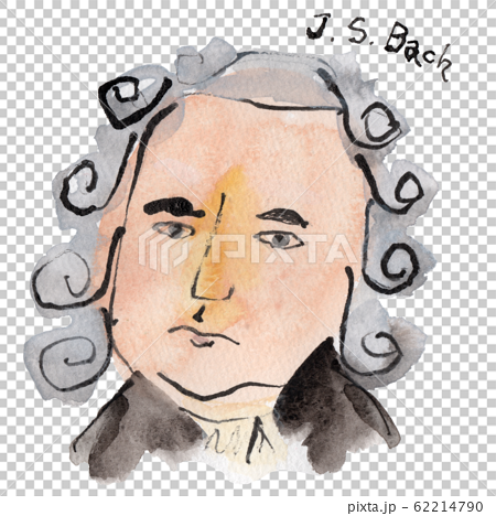 バッハ J S Bach 水彩のイラスト素材
