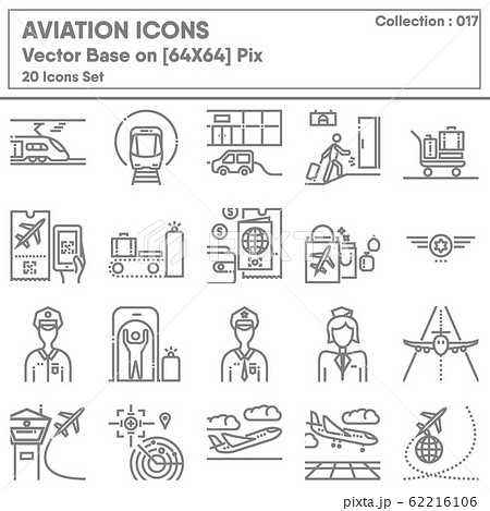 Transportation and Aviation Airport Icon Set, Icons Collection of Transport Airline  62216106