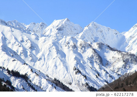 冬の北アルプス後立山連峰 不帰ノ嶮 冬の北アルプス後立山連峰 不帰ノ嶮 62217278