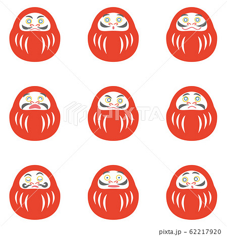 だるまイラストいろいろ喜怒哀楽 1のイラスト素材