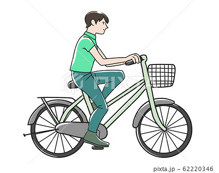 自転車に乗る人のイラスト素材