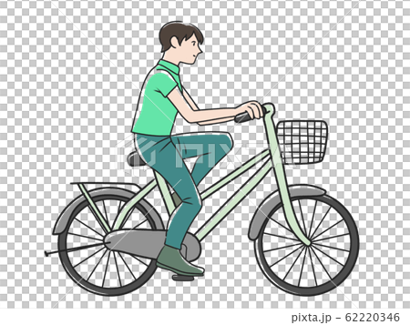 自転車に乗る人のイラスト素材