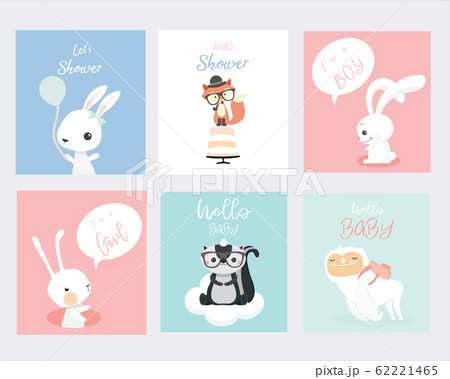 Set of baby shower invitations cards.. 62221465