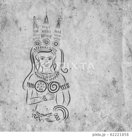 Apsara on grunge wall for your design Apsara on grunge wall for your design 62221858