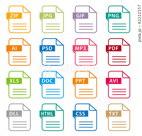 Symbol set file file icons set isolated vector Symbol set file file icons set isolated vector 62222557