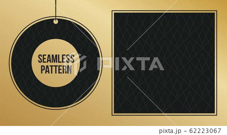 Abstract concept vector monochrome geometric pattern. Dark blue, gold minimal background. Creative 62223067