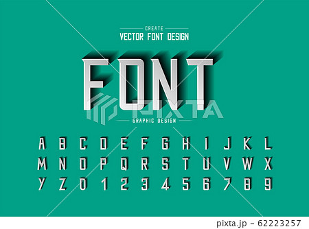 Font paper cut and alphabet vector, Script  modern typeface and letter number design, Graphic text on green background 62223257