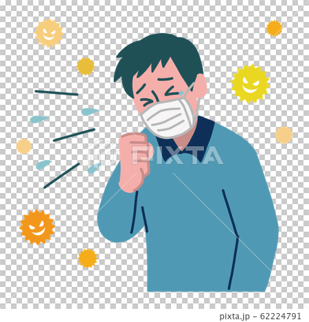 Male mask cough sneeze hay fever 62224791