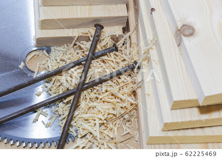 Wooden light boards. Space for text, saw blade. Wooden light boards. Space for text, saw blade. 62225469