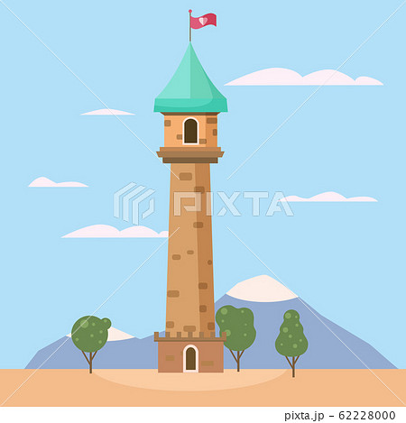 Castle Medieval Romantic Tower Medieval Stock Illustration