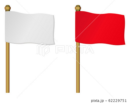 白と赤の旗のイラスト素材