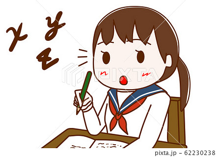 数学を勉強して理解した女子学生のイラスト素材