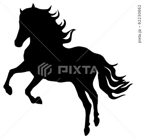 Silhouette Animal Horse Running 07 Stock Illustration