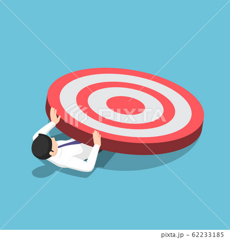Isometric businessman crushed by big target 62233185