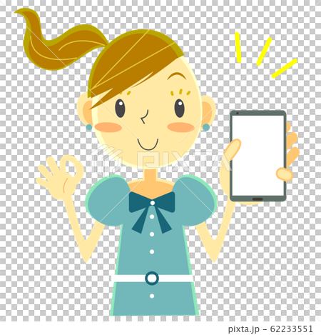 女の子　スマホ　OK 62233551