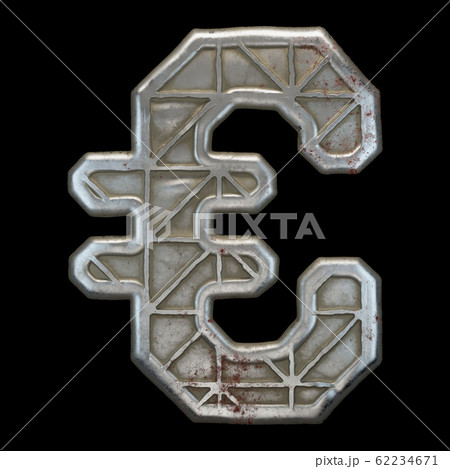 Industrial metal symbol euro on black...のイラスト素材 [62234671] - PIXTA