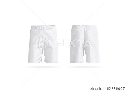 Blank white soccer shorts mockup, front and back view 62236007